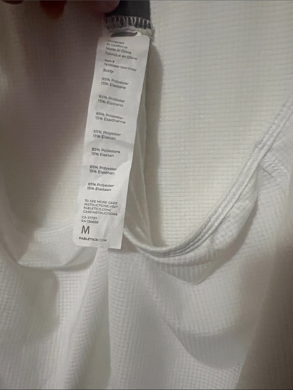 🍎🌹Fabletics White Layered Racerback Tank - Picture 3 of 4